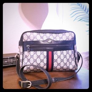 Gucci Vintage Ophidia GG Supreme Bag Navy